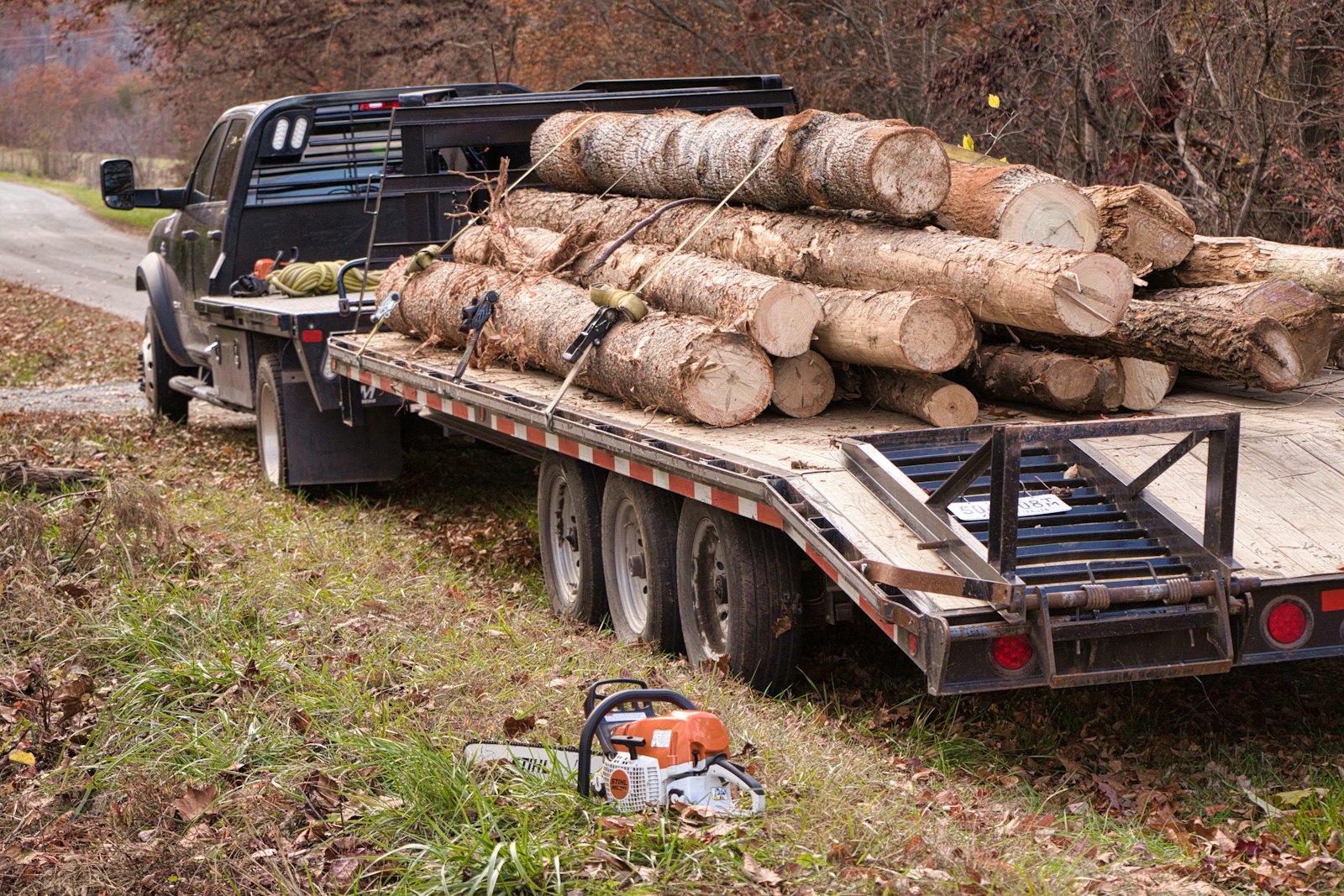 Pickup truck pulling a trailer